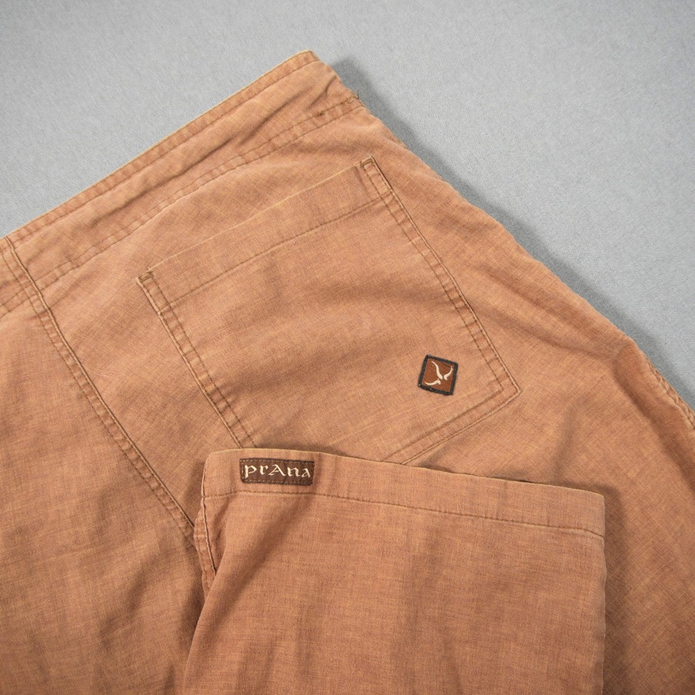 USA Prana Hemp Pet Drawstring Straight Leg Women Pants L 36x33 Wide Leg Hiking